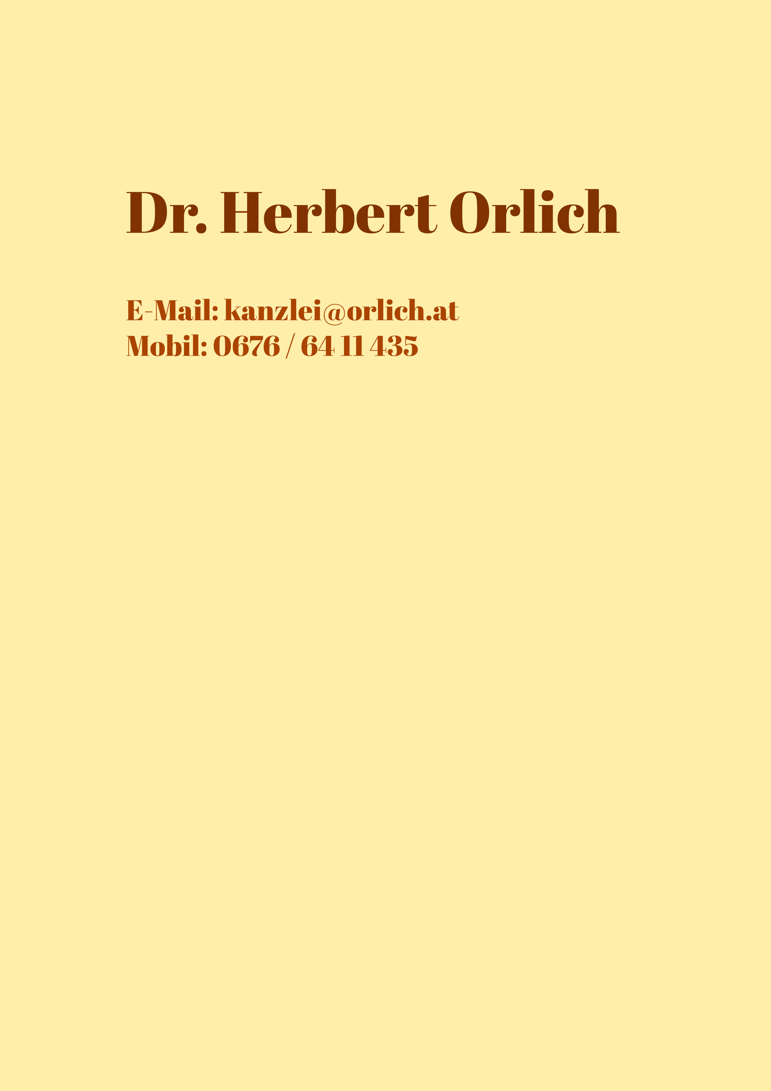 Dr. Herbert Orlich